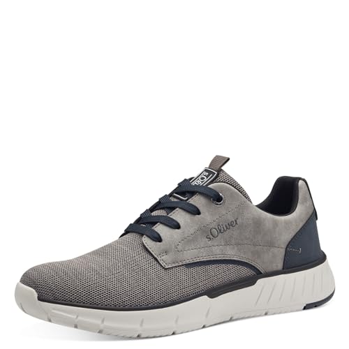 s.Oliver Herren Sneaker flach mit dicker Sohle Sportlich, Grau (Grey), 42 von s.Oliver