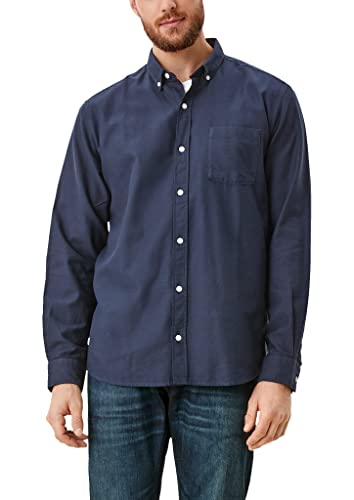 s.Oliver Herren Hemd Langarm Regular Fit Shirt, midnight blue, M von s.Oliver