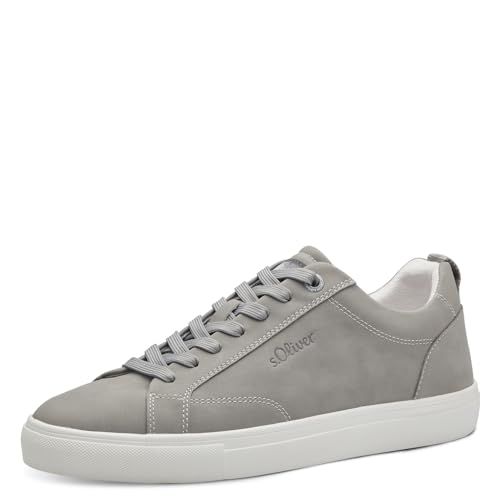 s.Oliver Herren Sneaker flach Bequem Vegan, Grau (Grey), 44 von s.Oliver