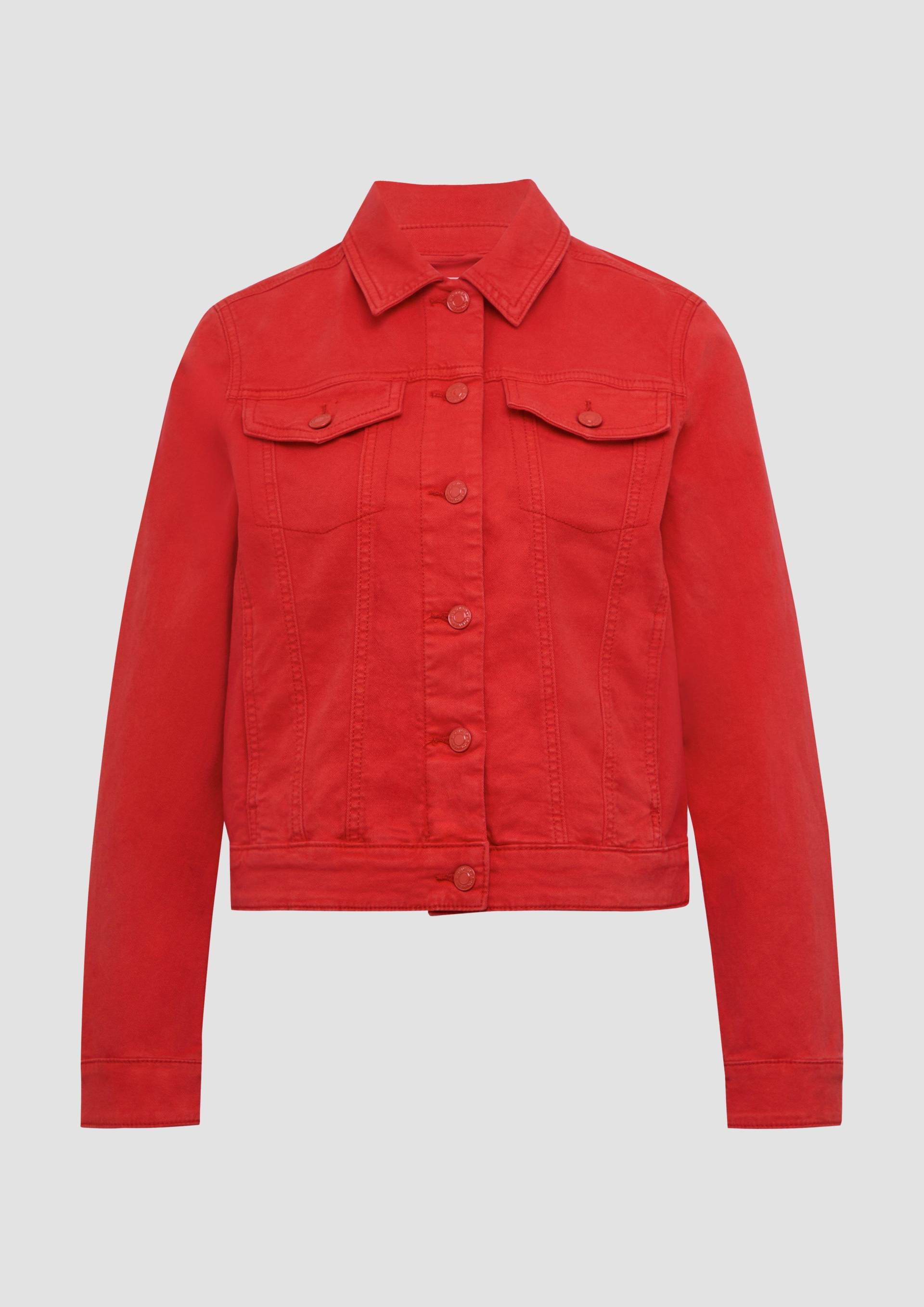 s.Oliver - Elastische Jeansjacke mit seitlichen Eingrifftaschen, Damen, rot s.Oliver - Elastische Jeansjacke mit seitlichen Eingrifftaschen, Damen, rot von s.Oliver