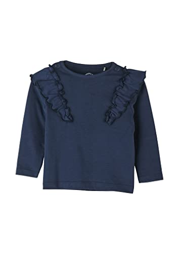 s.Oliver Unisex Baby Langarmshirt mit Rüschen, Dark Blue, 74 von s.Oliver