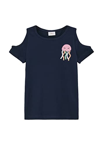 s.Oliver Junior Girls 2130573 T-Shirt mit Cut Out, blau 5952, 116/122 von s.Oliver