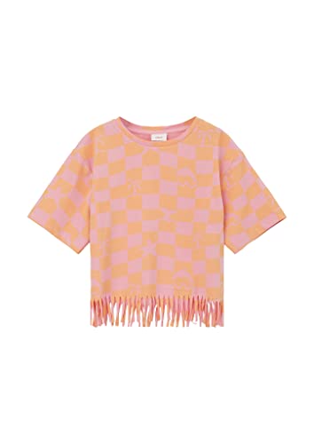 s.Oliver Junior Girls 2130576 T-Shirt mit Fransensaum, orange 43A0, 104/110 von s.Oliver