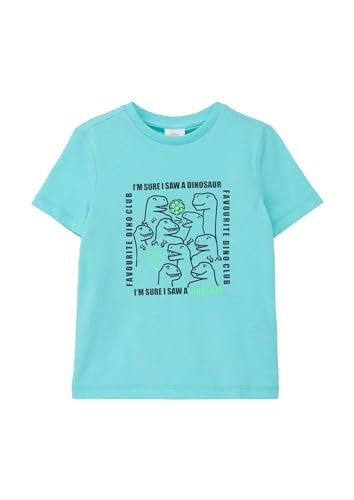 s.Oliver Junior Jungen 2143100 T-Shirt mit Frontprint, türkis 6141, 116/122 cm von s.Oliver