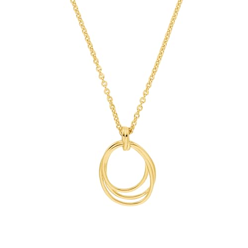 s.Oliver Kette mit Anhänger 925 Sterling Silber Damen Halsschmuck, 42+3 cm, Gold, Kommt in Schmuck Geschenk Box, 2037823 von s.Oliver