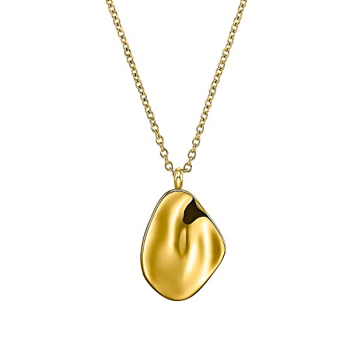 s.Oliver Kette mit Anhänger Edelstahl Damen Halsschmuck, 55+5 cm, Gold, Kommt in Schmuck Geschenk Box, 2033896 von s.Oliver