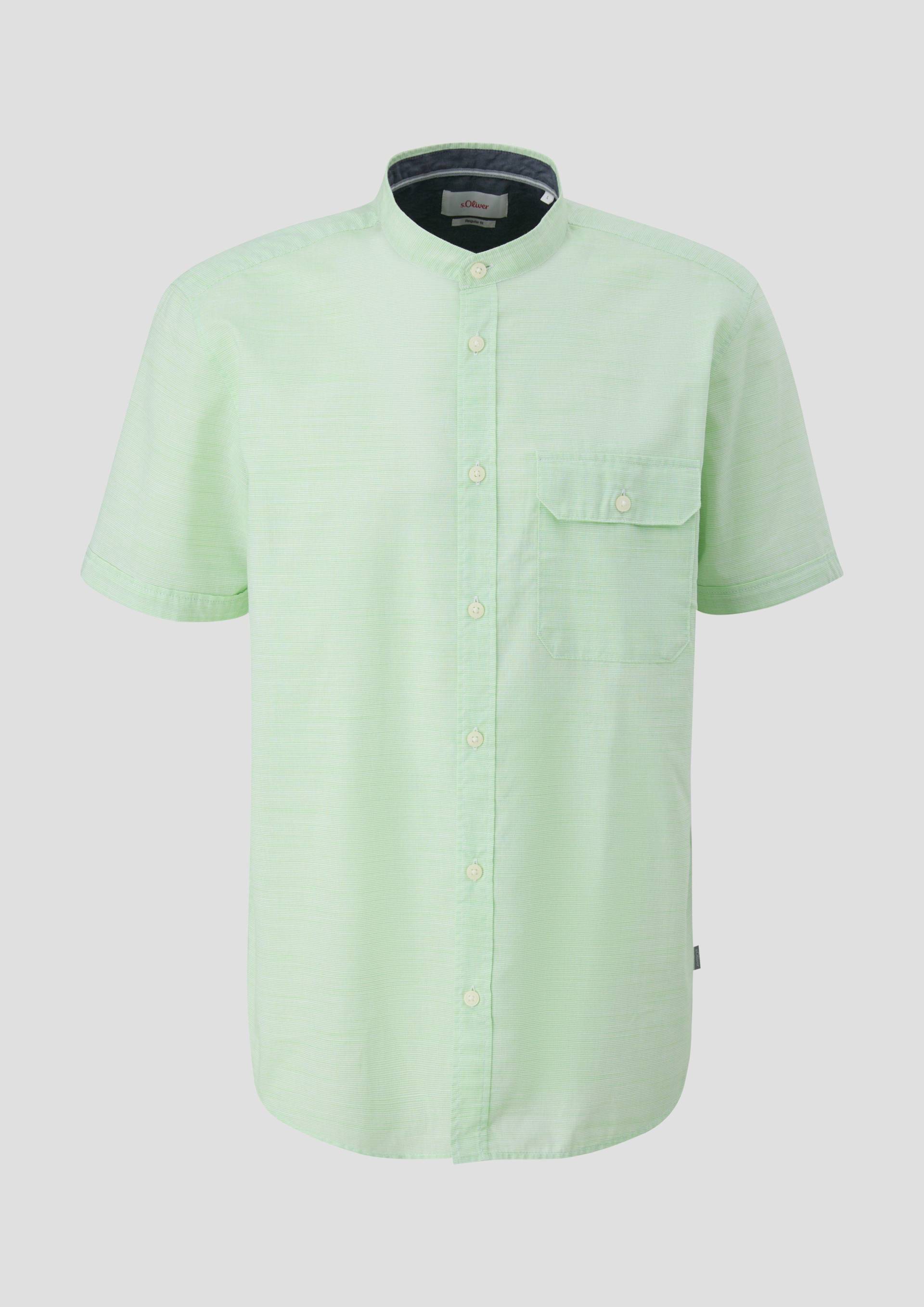 s.Oliver - Kurzarmhemd mit horizontalen Streifen, Herren, grün von s.Oliver
