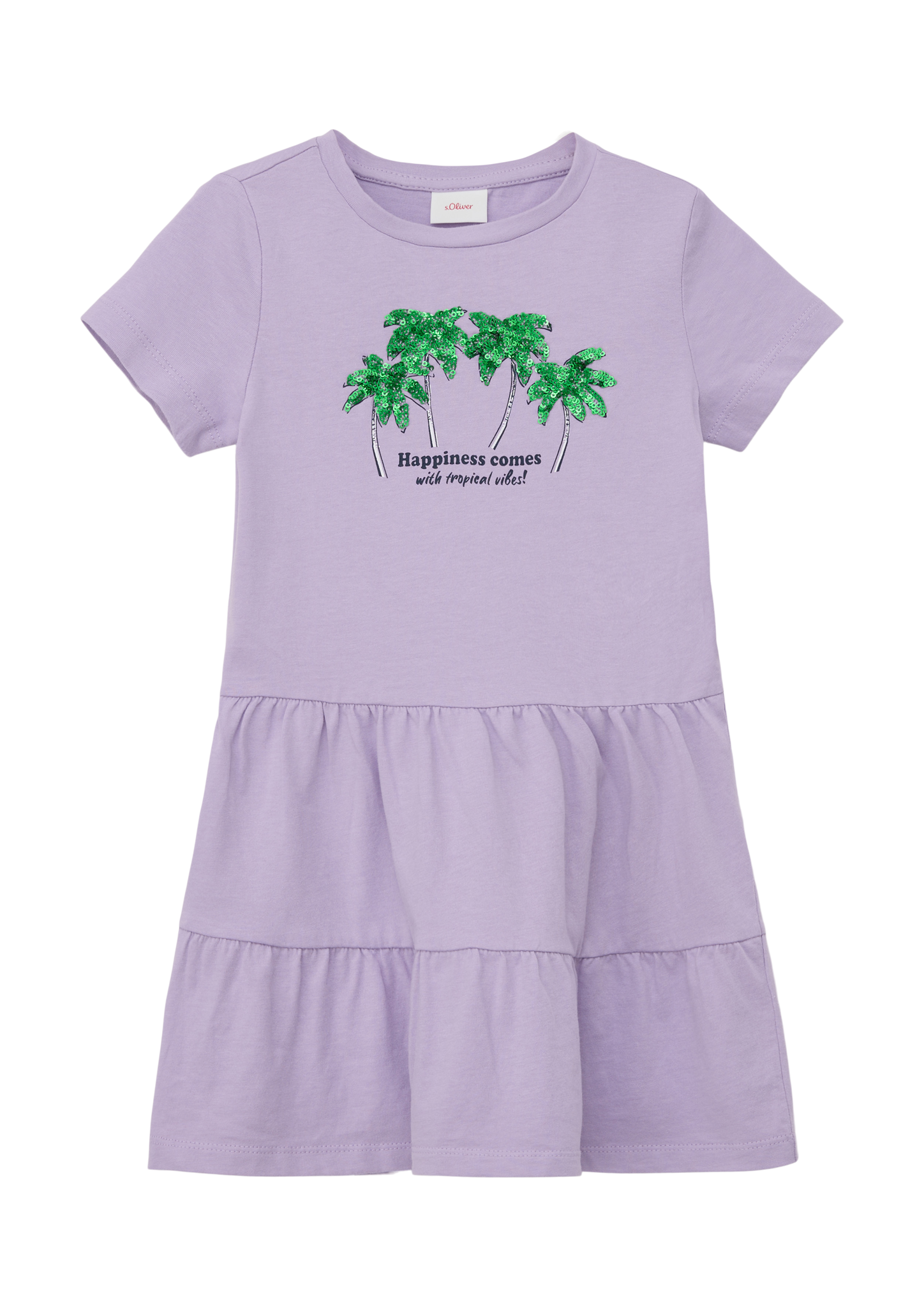 s.Oliver - Kurzes Kleid mit Pailletten-Applikation, Kinder, lila von s.Oliver