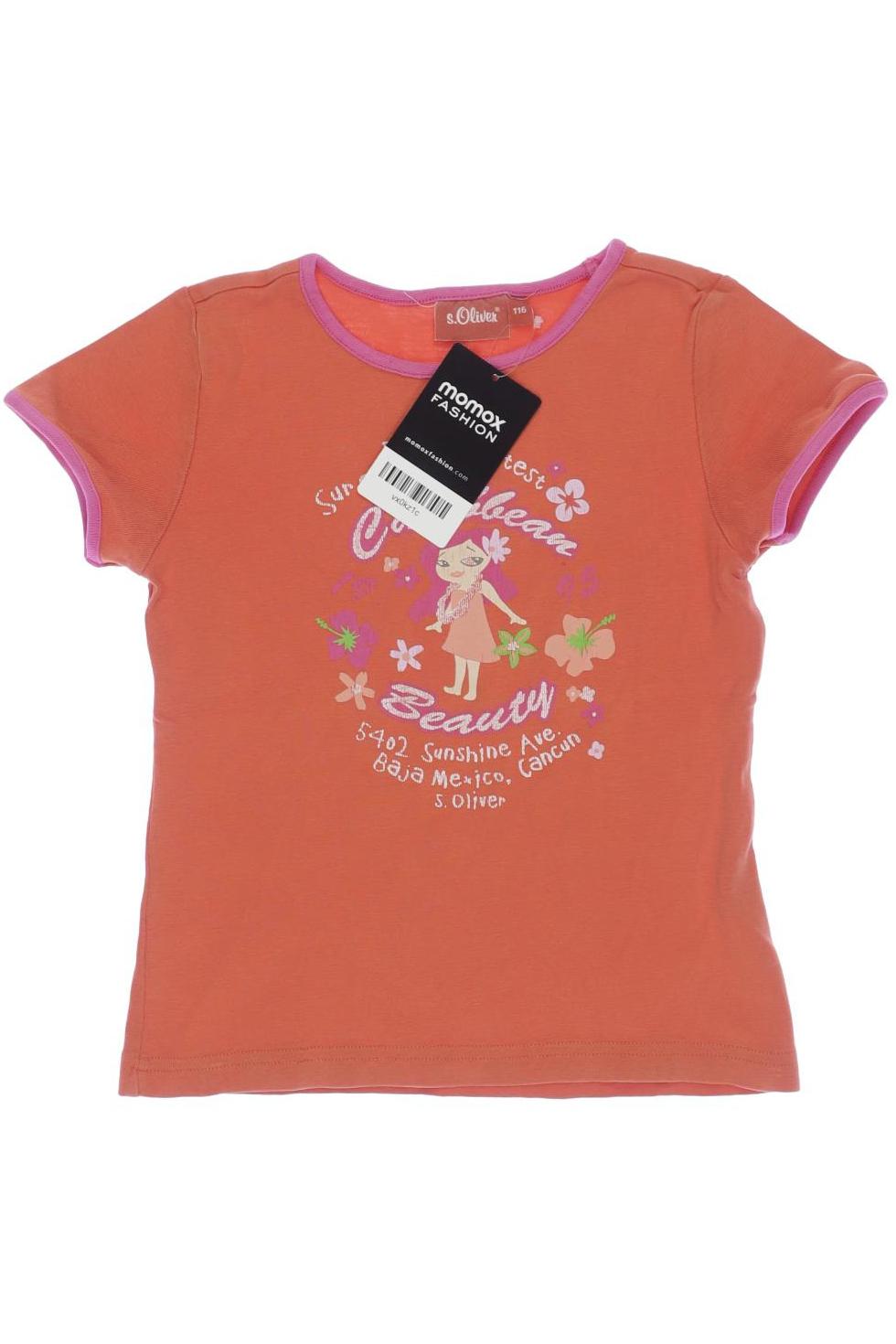 s.Oliver Damen T-Shirt, orange, Gr. 116 von s.Oliver