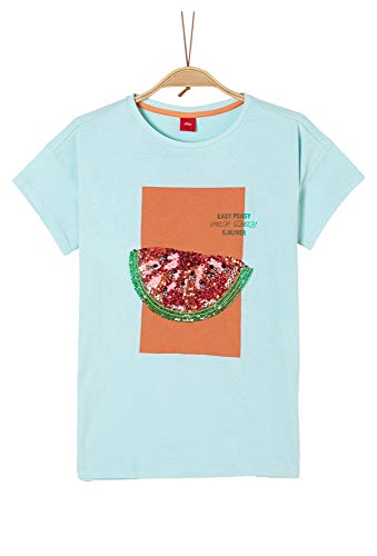 s.Oliver Junior Mädchen 401.10.005.12.130.2036976 T-Shirt, 6066 Bleached Aqua, XL/REG von s.Oliver