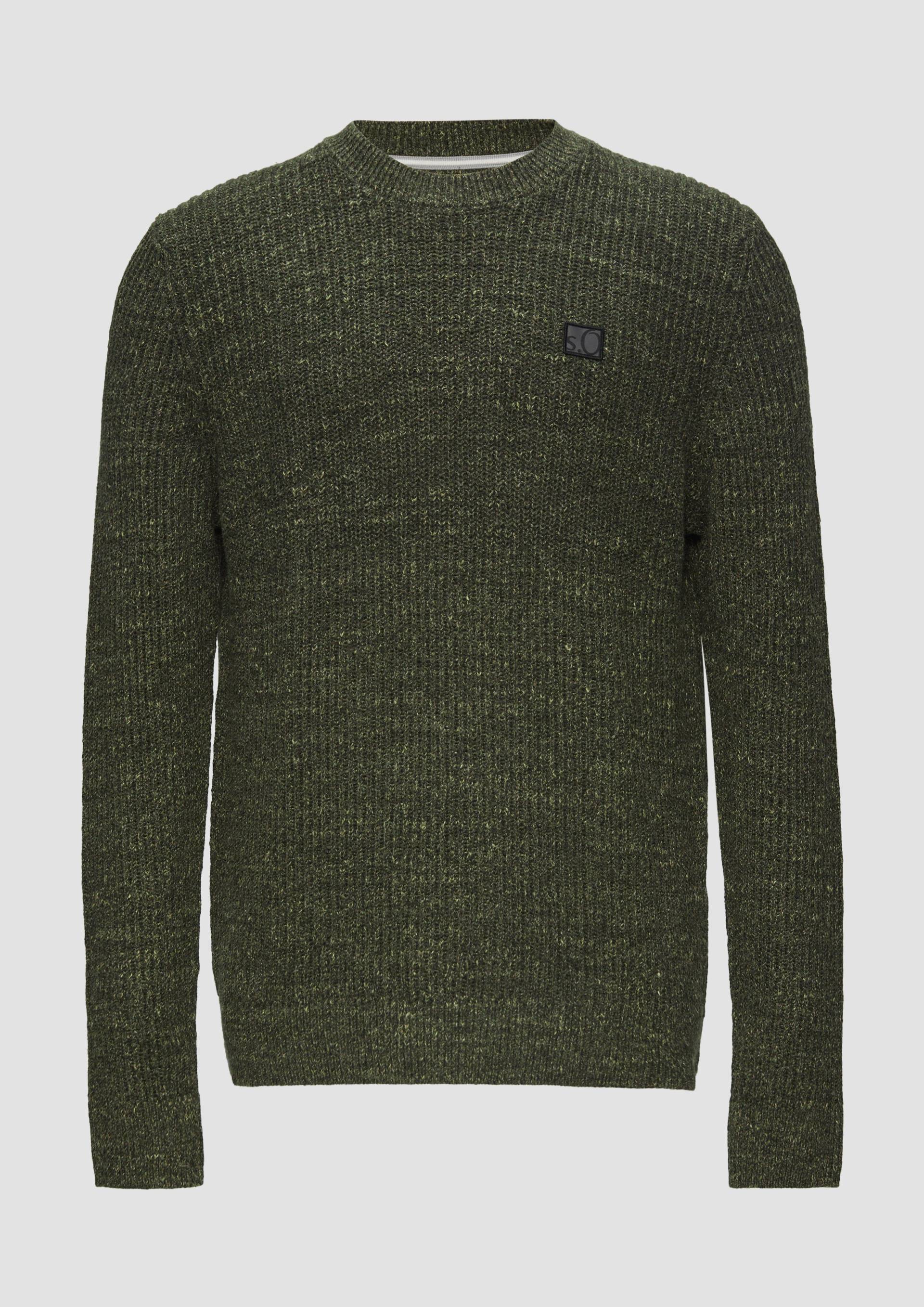 s.Oliver - Melierter Pullover mit Patentmuster und Crew Neck, Herren, Grün s.Oliver - Melierter Pullover mit Patentmuster und Crew Neck, Herren, Grün von s.Oliver