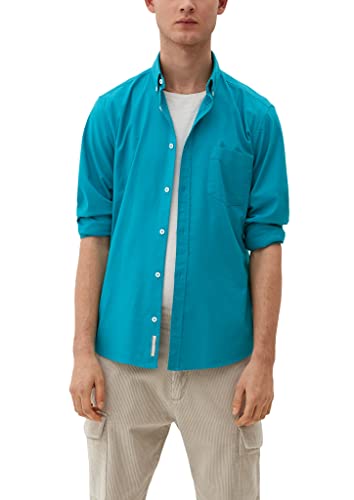 s.Oliver Men's 2127453 Hemd Langarm, Blue Green, M von s.Oliver