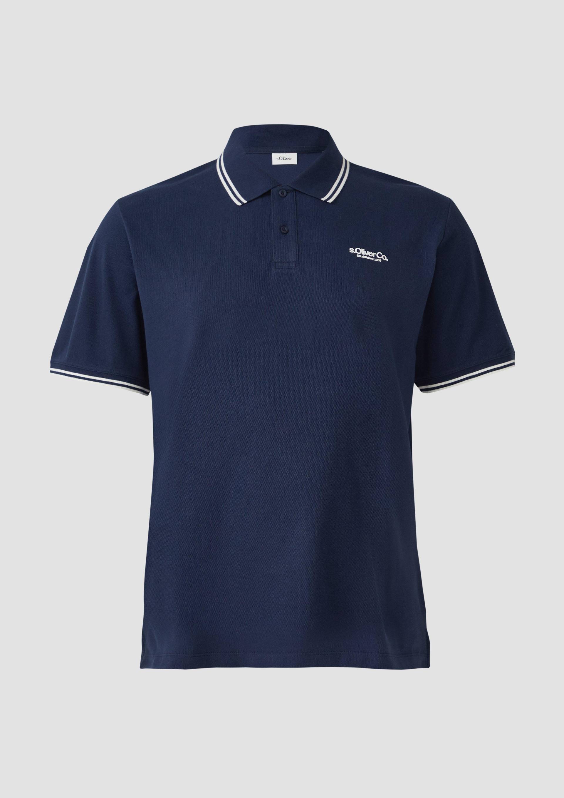 s.Oliver - Piqué-Poloshirt mit Kontrastdetails und Logo, Herren, blau s.Oliver - Piqué-Poloshirt mit Kontrastdetails und Logo, Herren, blau von s.Oliver