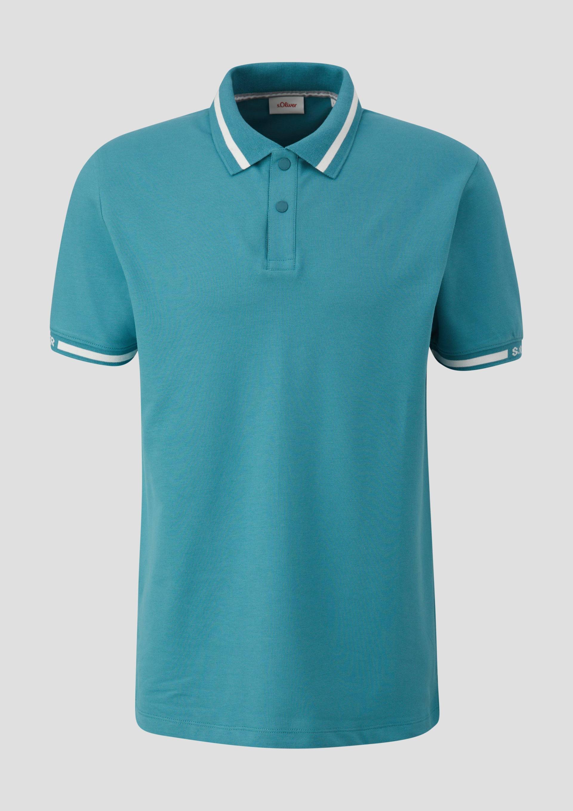 s.Oliver - Poloshirt mit Kontrast-Detail, Herren, Blau von s.Oliver