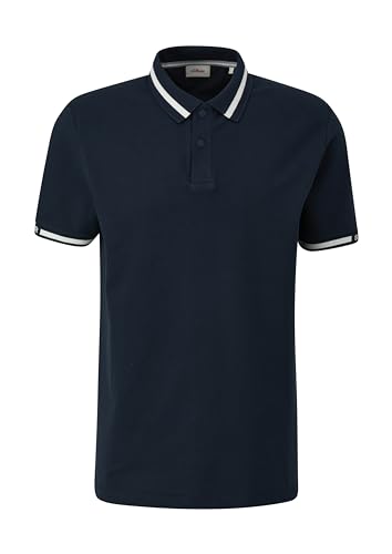 s.Oliver Herren 2143982 Poloshirt mit Kontrast Detail, blau 5978, L von s.Oliver