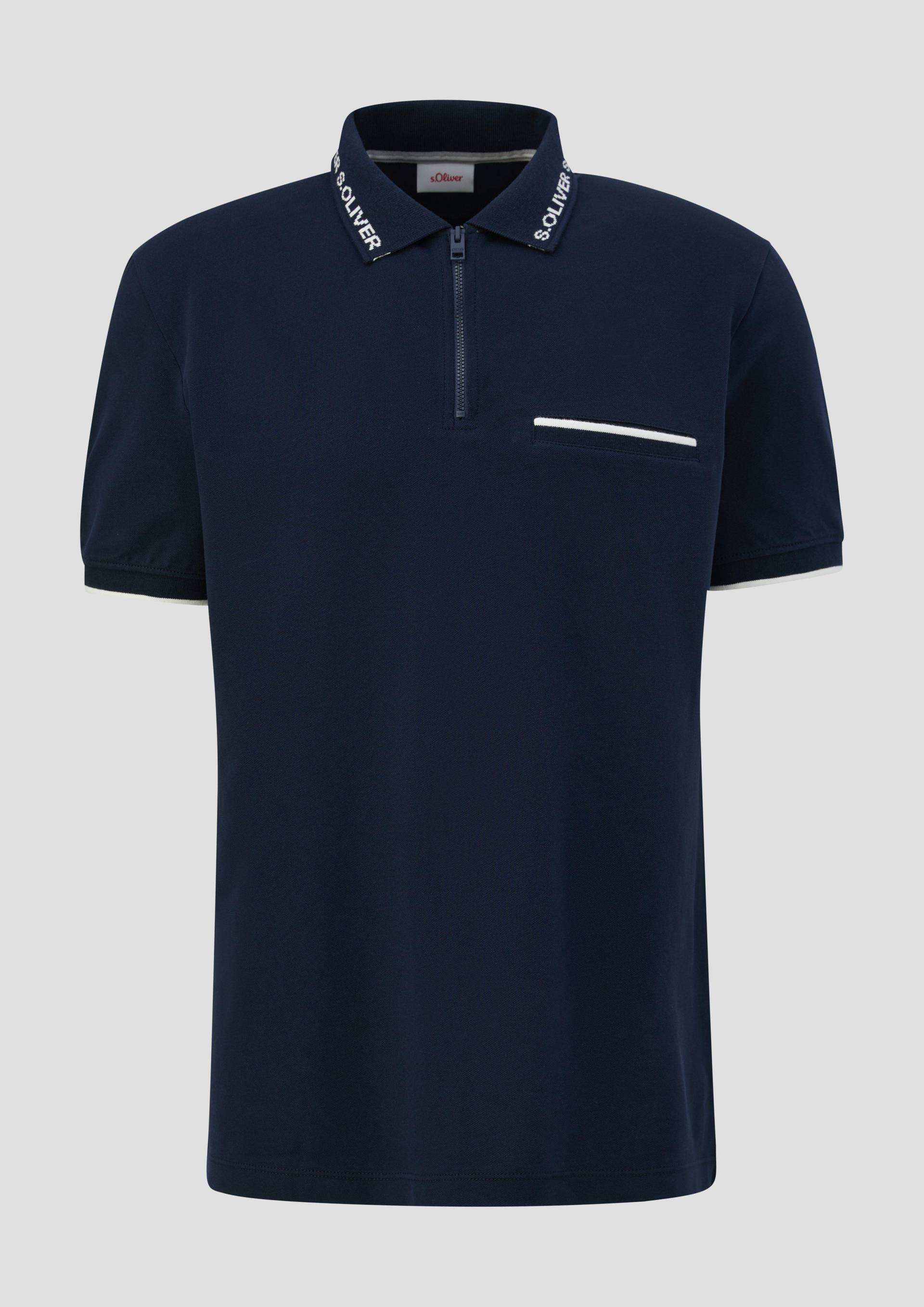 s.Oliver - Poloshirt mit Logo-Kragen, Herren, blau von s.Oliver