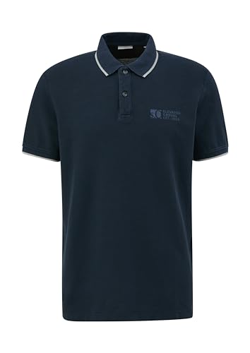 s.Oliver Herren 2143986 Poloshirt mit Logo Print, blau 5978, XL von s.Oliver