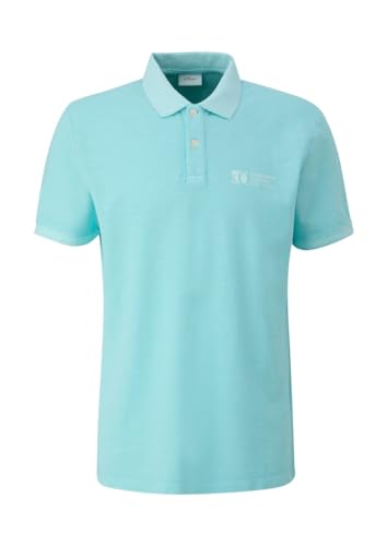 s.Oliver Herren 2143986 Poloshirt mit Logo Print, türkis 6040, XXL von s.Oliver