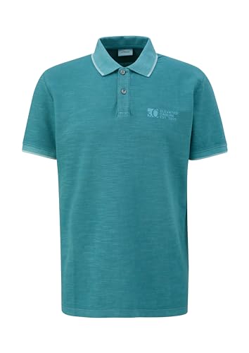 s.Oliver Herren 2143986 Poloshirt mit Logo Print, Petrol 6565, XL von s.Oliver