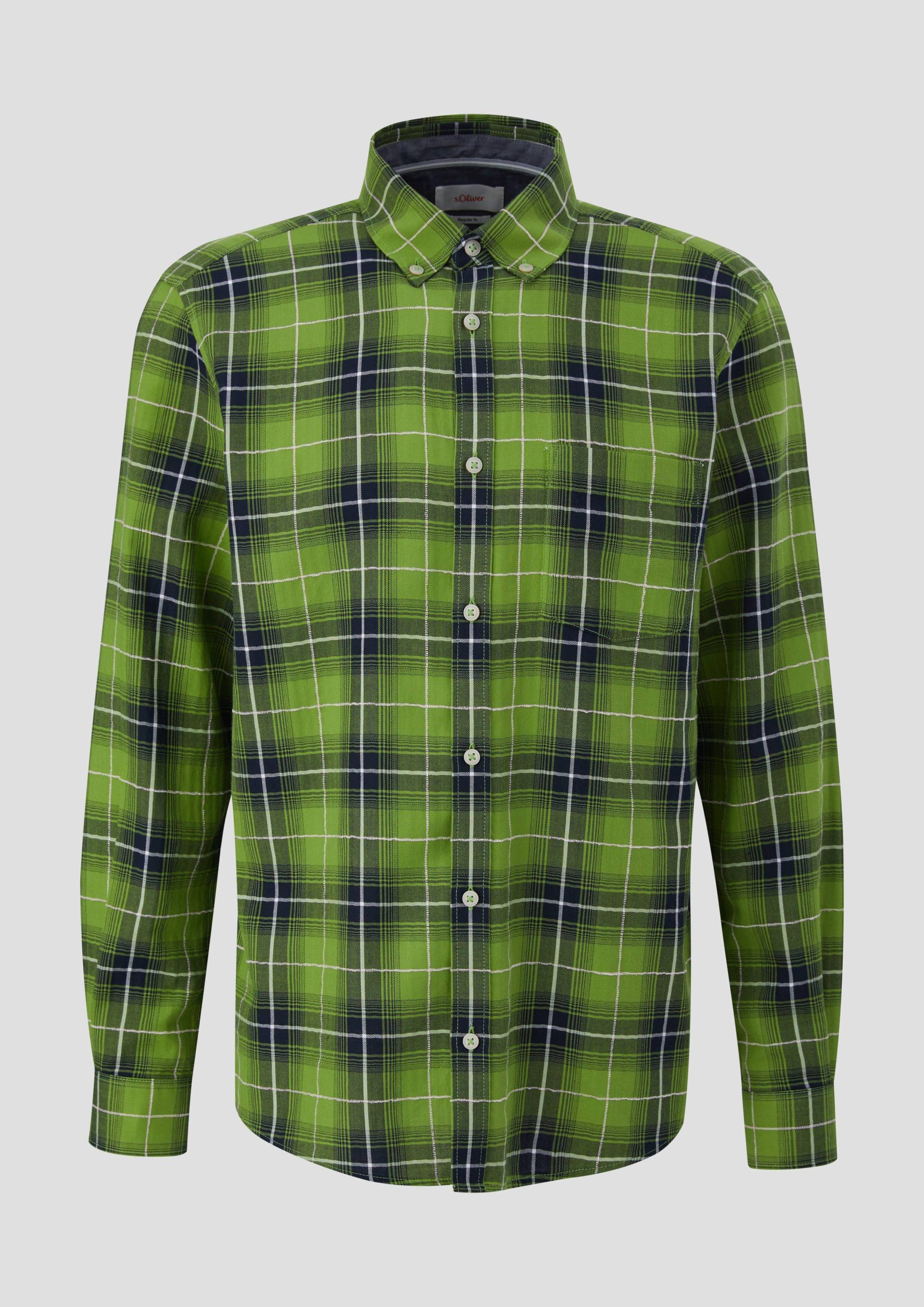 s.Oliver - Regular: Langarmhemd mit Button-down-Kragen, Herren, grün von s.Oliver
