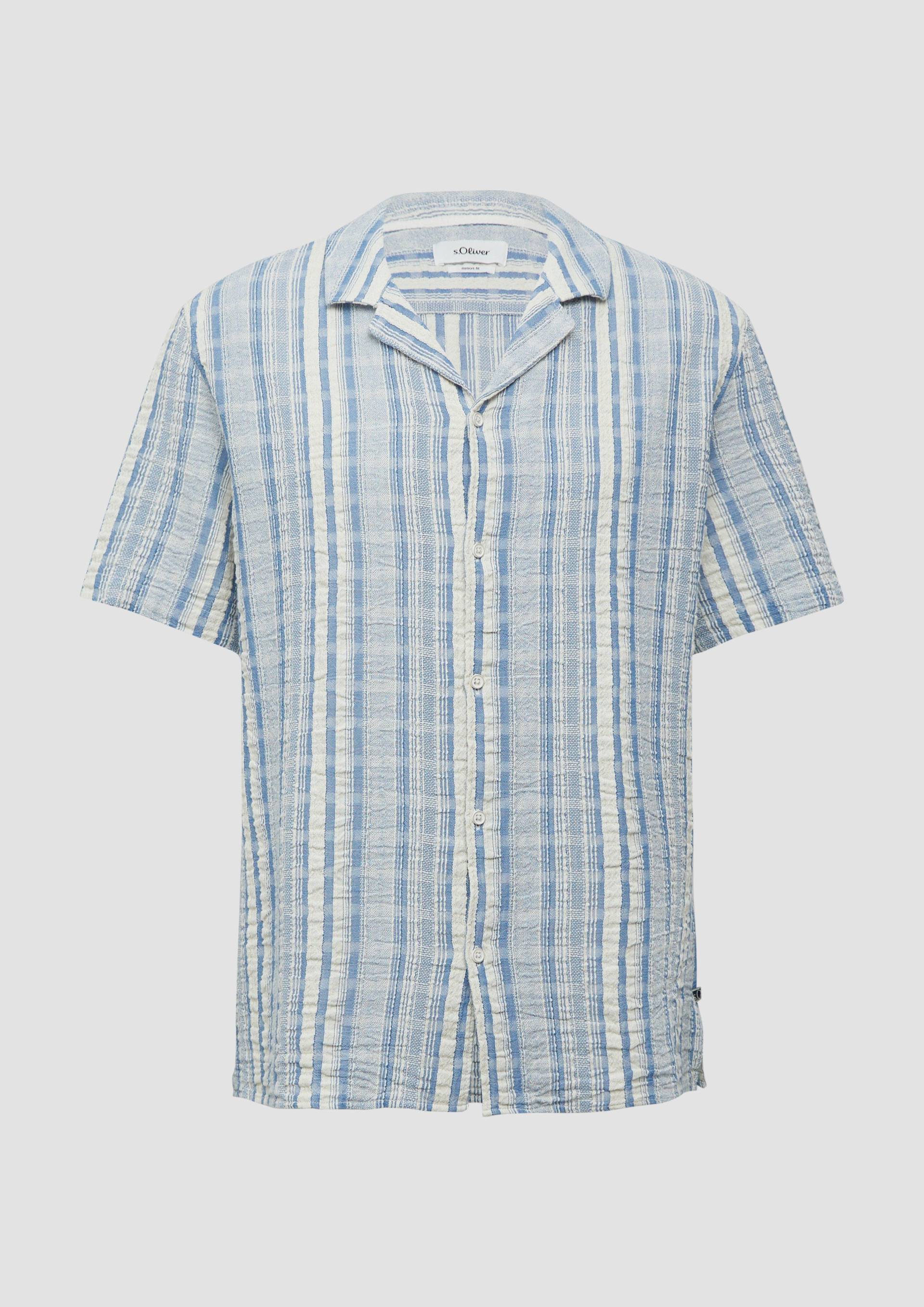 s.Oliver - Resort Fit: Kurzarm-Hemd mit Jacquard-Streifen, Herren, blau s.Oliver - Resort Fit: Kurzarm-Hemd mit Jacquard-Streifen, Herren, blau von s.Oliver