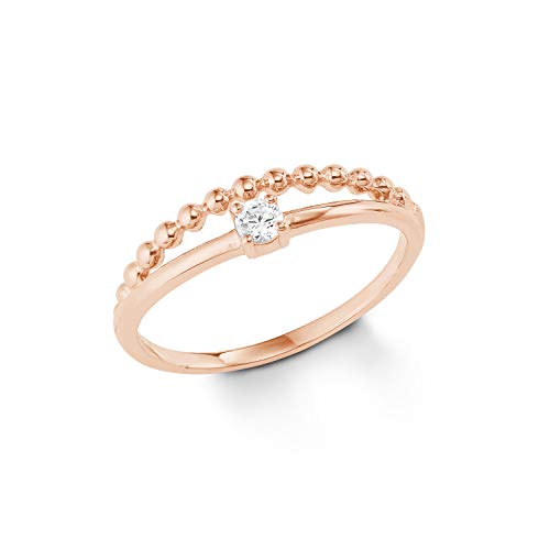 s.Oliver Damen-Ring Sterling Silber 925 rosévergoldet Zirkonia (synth.) rhodiniert-Breite 5mm von s.Oliver