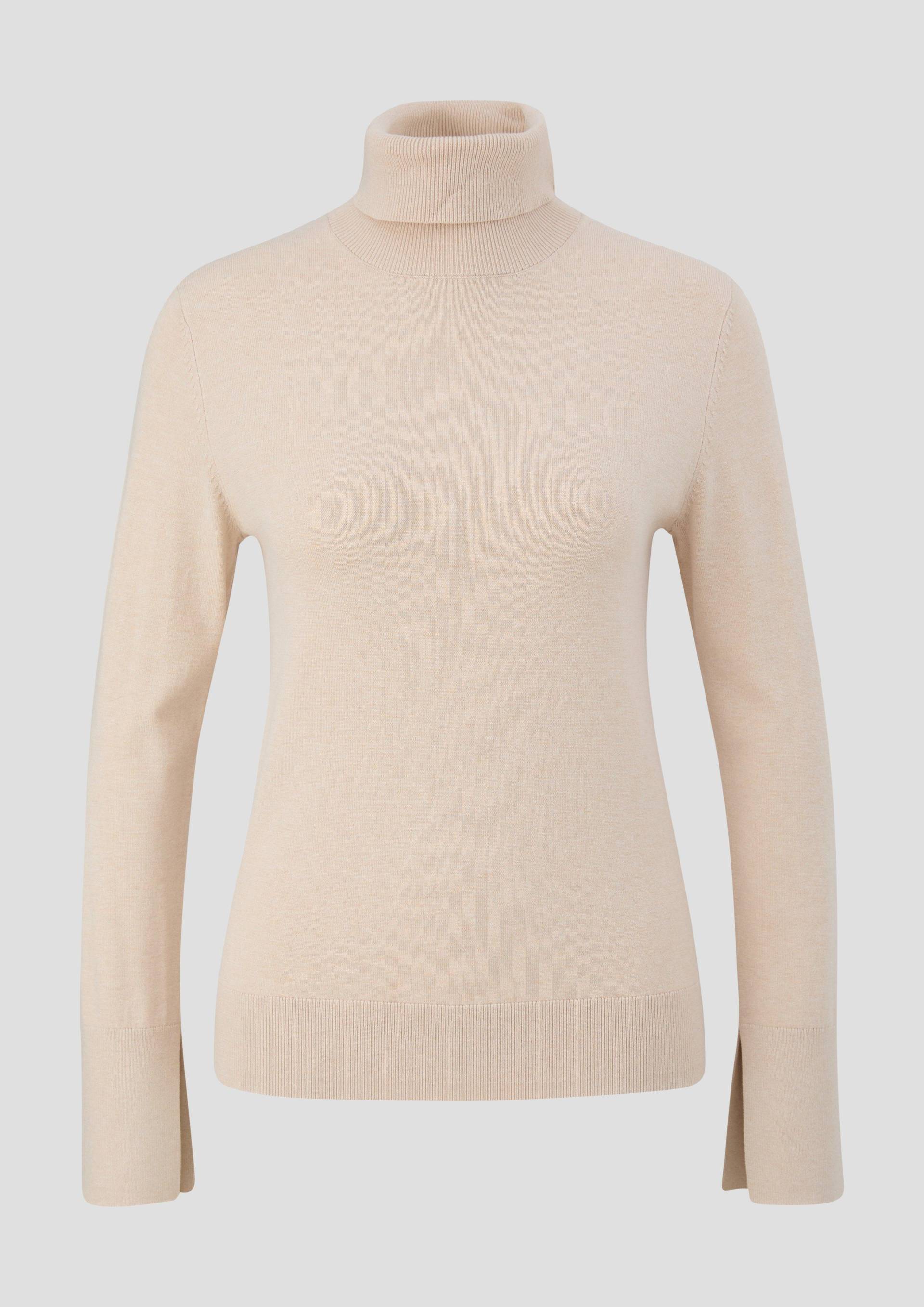 s.Oliver - Rollkragenpullover aus Viskosemix, Damen, Beige von s.Oliver