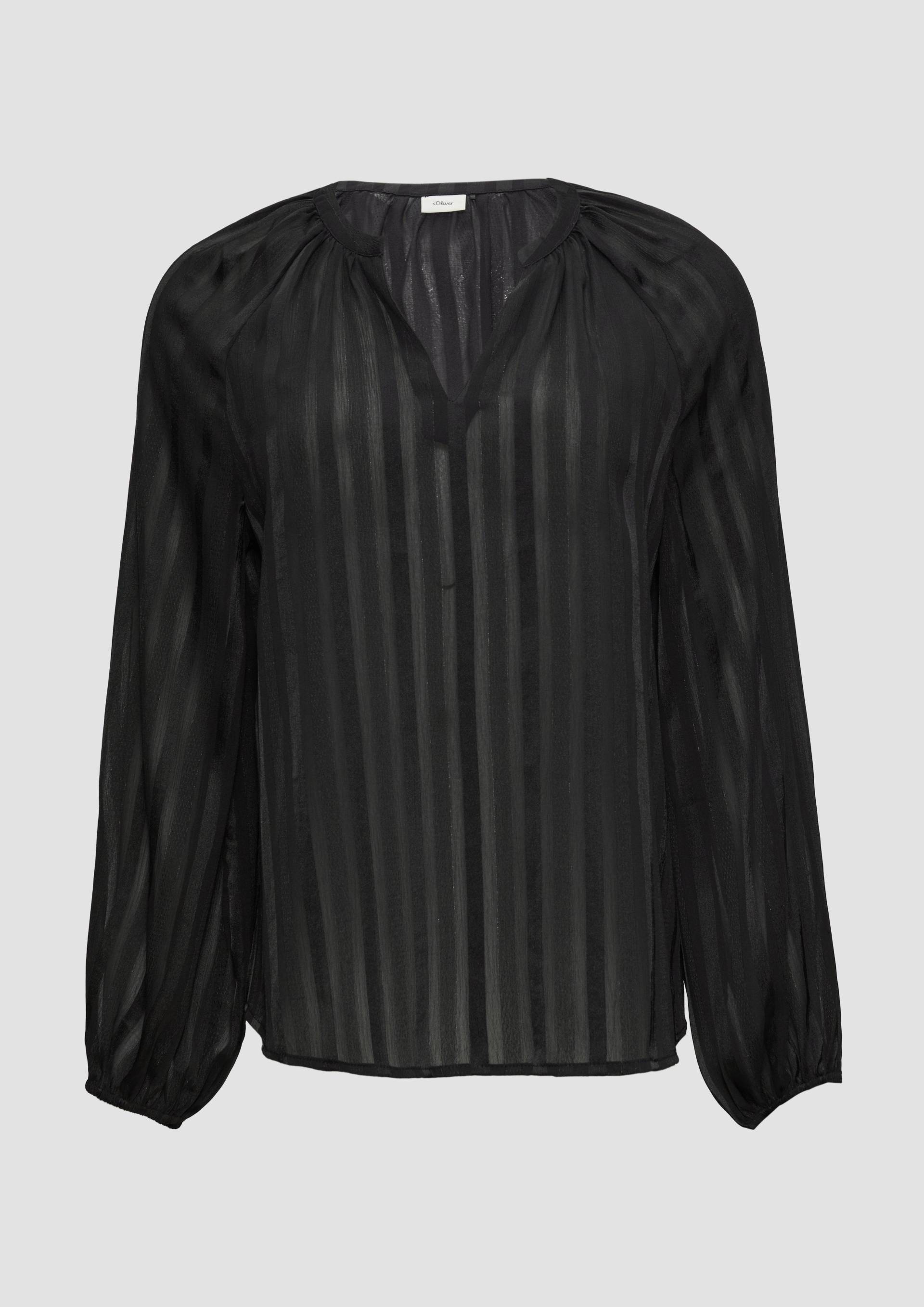 s.Oliver - Semitransparente Chiffon-Bluse mit Streifen und Glitzergarn, Damen, schwarz s.Oliver - Semitransparente Chiffon-Bluse mit Streifen und Glitzergarn, Damen, schwarz von s.Oliver