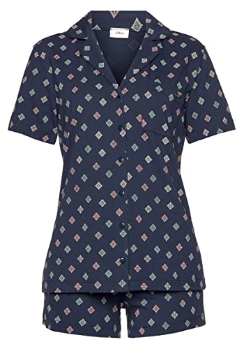 s.Oliver Damen Ak-211-47 Pyjamaset, Dunkelblau Krawattenmuster, 40-42 EU von s.Oliver