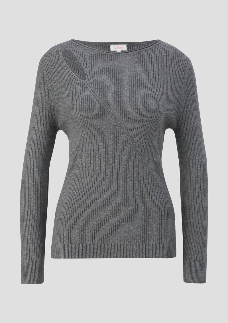 s.Oliver - Strickpullover aus Viskosestretch, Damen, grau von s.Oliver