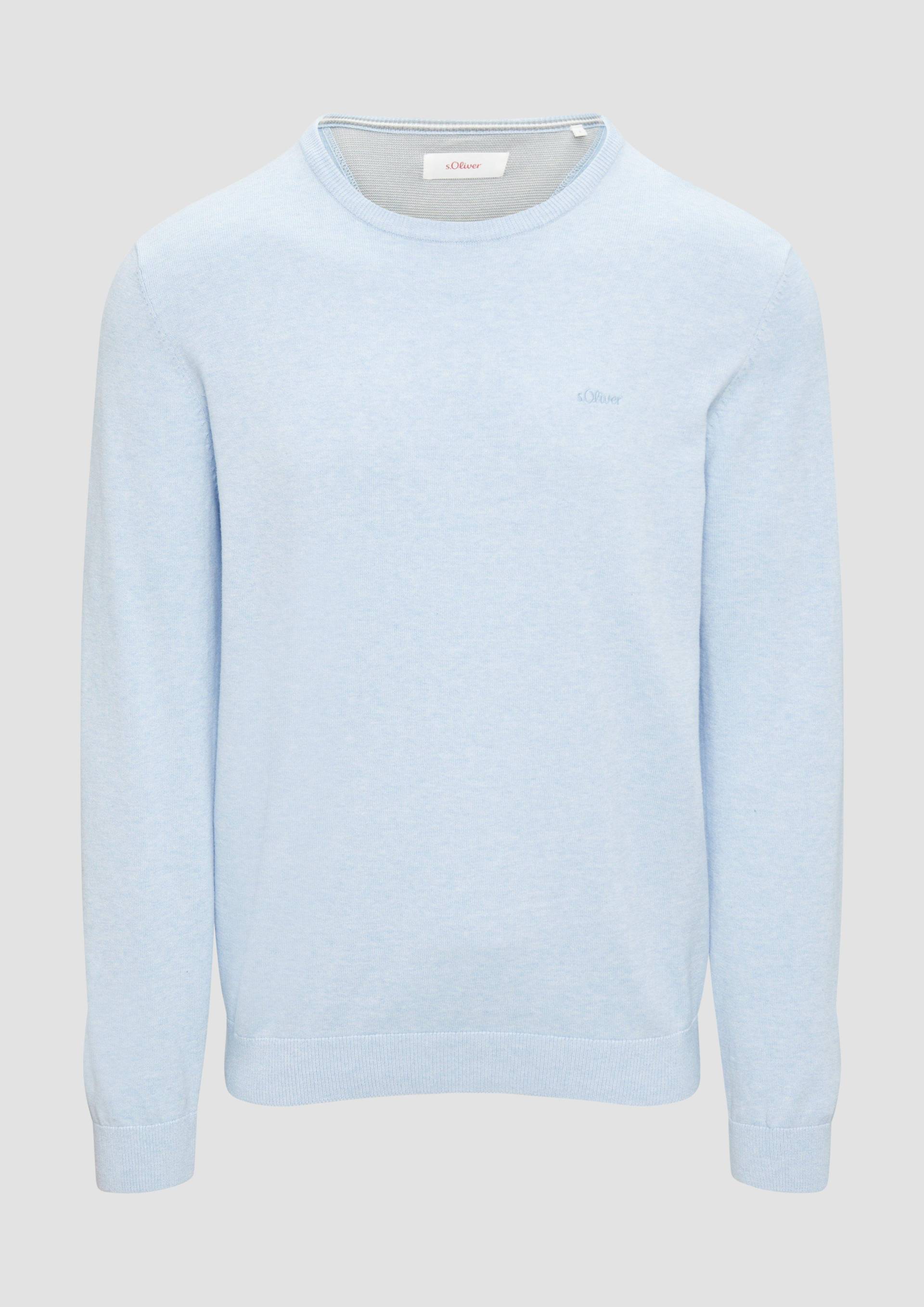 s.Oliver - Strickpullover mit Logo-Stickerei, Herren, blau s.Oliver - Strickpullover mit Logo-Stickerei, Herren, blau von s.Oliver