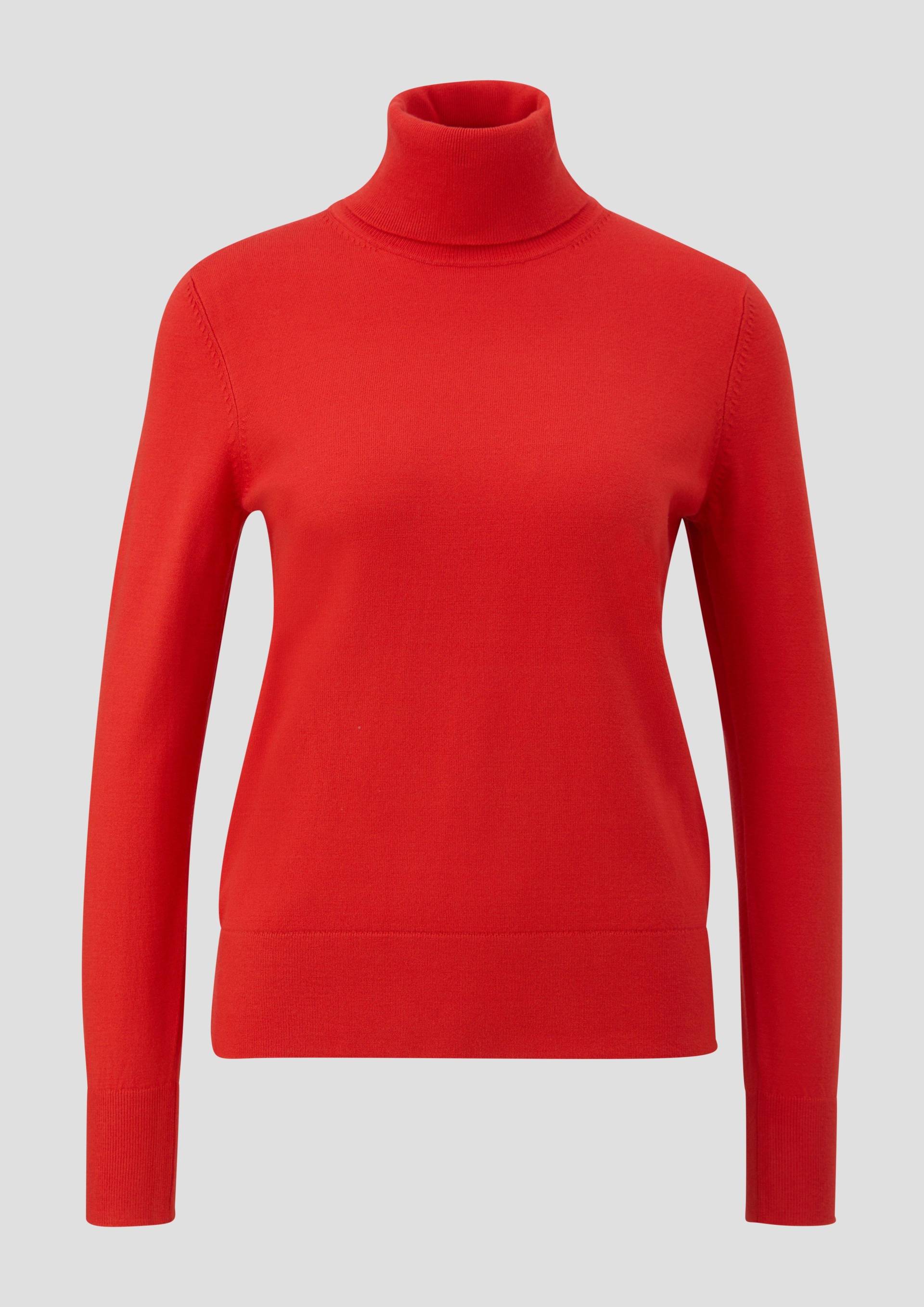 s.Oliver - Strickpullover mit Rollkragen, Damen, rot von s.Oliver