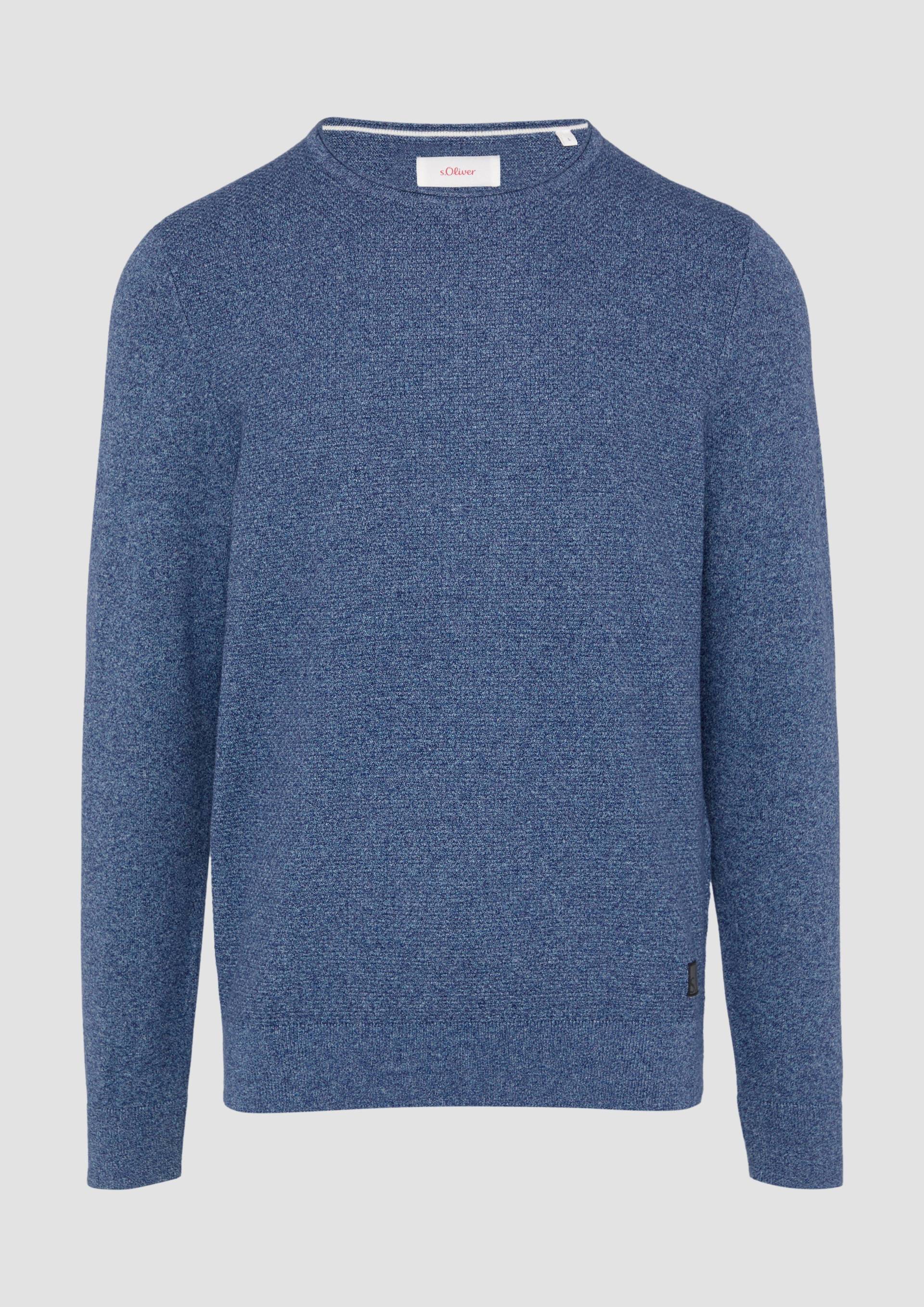 s.Oliver - Strickpullover mit Strukturmix und Logo-Patch, Herren, blau s.Oliver - Strickpullover mit Strukturmix und Logo-Patch, Herren, blau von s.Oliver