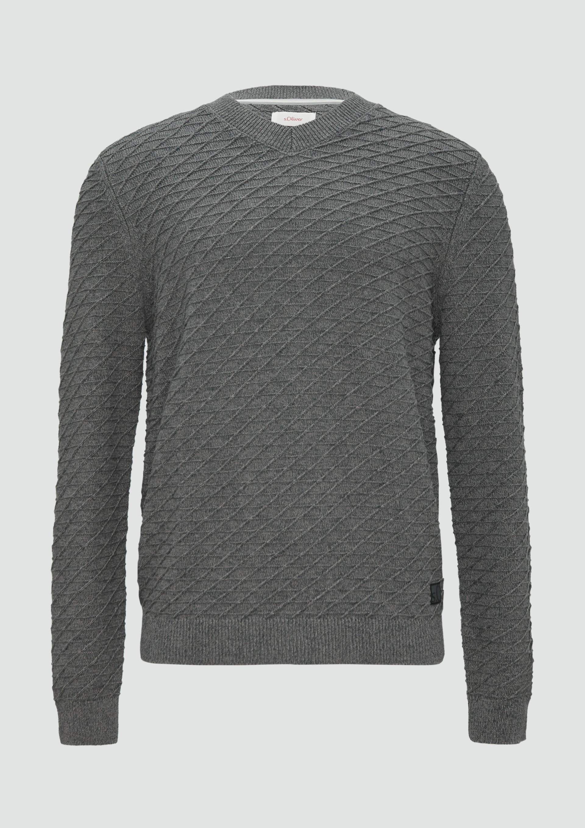 s.Oliver - Strukturierter Pullover mit V-Ausschnitt, Herren, grau s.Oliver - Strukturierter Pullover mit V-Ausschnitt, Herren, grau von s.Oliver