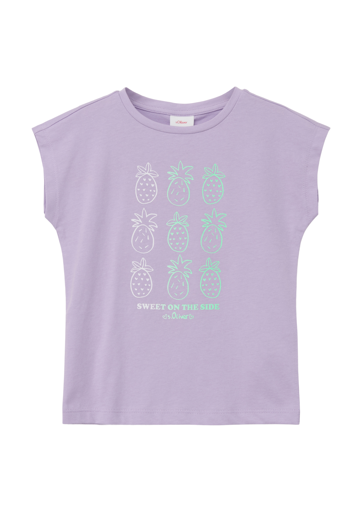 s.Oliver - T-Shirt mit überschnittenen Schultern und Frontprint, Kinder, lila von s.Oliver