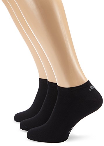 s.Oliver Unisex 3er Pack Sneakersocken mit weichem Bund Damen & Herren Füßlinge, Gr. 43-46, Schwarz (05 black) von s.Oliver