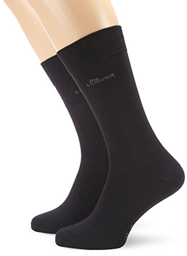s.Oliver Unisex - Erwachsene Socke 2 er Pack, S20001, Gr. 43-46, Schwarz (05 black) von s.Oliver