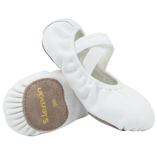 s.lemon Ballettschuhe,Elastische Leinen Geteilte Sohle Ballettschläppchen Ballet Schuhe Ballettschuhe für Kinder & Erwachsene Weiß 35EU von s.lemon