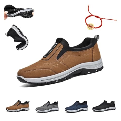 saVgu Daladder Orthopädische Wanderschuhe, Bequeme, wasserdichte, atmungsaktive orthopädische Wanderschuhe for Herren (Color : Brown, Size : US-11) von saVgu