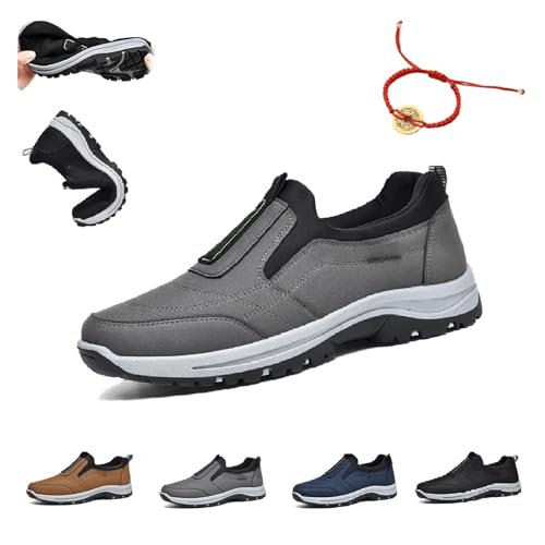 saVgu Daladder Orthopädische Wanderschuhe, Bequeme, wasserdichte, atmungsaktive orthopädische Wanderschuhe for Herren (Color : Gray, Size : US-10) von saVgu