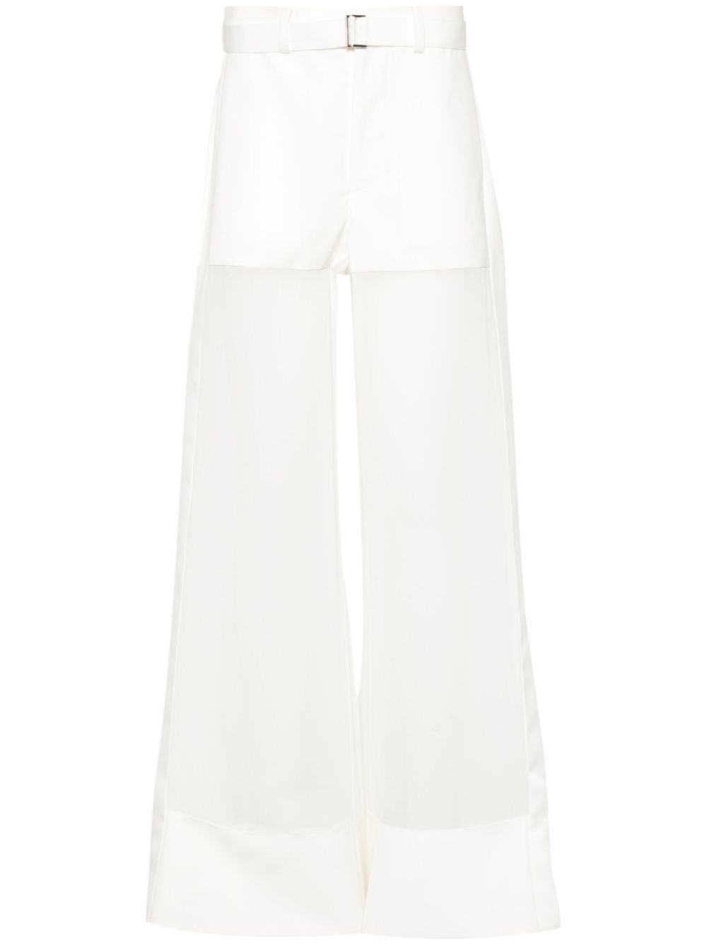 sacai Semi-transparente Palazzohose - Weiß von sacai