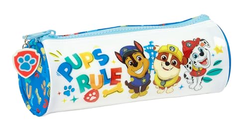 Paw Patrol PUPS Rule Federmäppchen, rund, für Kinder, ideal für Kinder von 5 bis 14 Jahren, bequem und vielseitig, Qualität und Widerstandsfähigkeit, 20 x 7 cm, Blau, blau, Estándar, Casual von safta