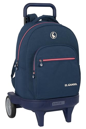 Safta EL GANSO CLASSIC Großer Rucksack mit Rädern, kompakte Entwicklung, abnehmbar, ideal für Kinder unterschiedlichen Alters, bequem und vielseitig, Qualität und Widerstandsfähigkeit, 33 x 22 x 45 von safta