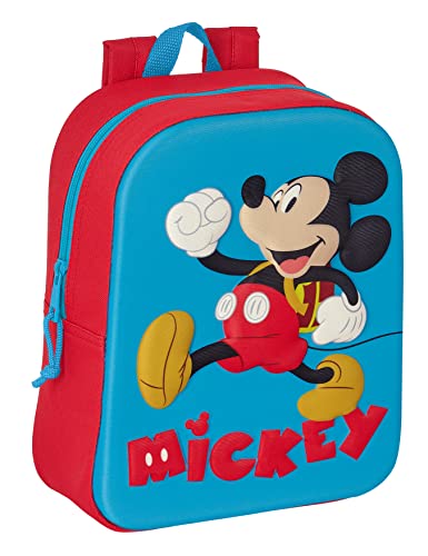 Safta M011 MINNIE 3D-Kinderrucksack, anpassbar an den Wagen, einfache Reinigung, ideal für Kinder verschiedener Altersgruppen, bequem und vielseitig, Qualität und Widerstandsfähigkeit, 22 x 10 x 27 von safta