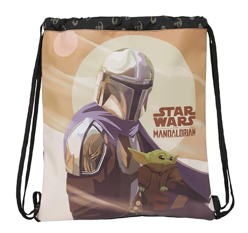 Safta M196 Star Wars Digital Escape Rucksack Flacher Großer Rucksack, ideal für Kinder unterschiedlichen Alters, bequem und vielseitig, Qualität und Widerstandsfähigkeit, 35 x 40 cm, Schwarz Unisex von safta