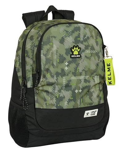 Safta M665 KAPPA Schulrucksack, ideal für Kinder unterschiedlichen Alters, bequem und vielseitig, Qualität und Widerstandsfähigkeit, 32 x 16 x 44 cm, Marineblau Unisex Kinder, Grün / Schwarz, von safta