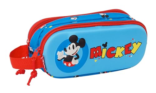 safta Mickey Mouse 3D Doppelmäppchen für Kinder, ideal für Kinder im Schulalter, bequem und vielseitig, Qualität und Widerstandsfähigkeit, 21 x 6 x 8 cm, Blau, blau, Estándar, Lässig safta Mickey Mouse 3D Doppelmäppchen für Kinder, ideal für Kinder im Schulalter, bequem und vielseitig, Qualität und Widerstandsfähigkeit, 21 x 6 x 8 cm, Blau, blau, Estándar, Lässig von safta