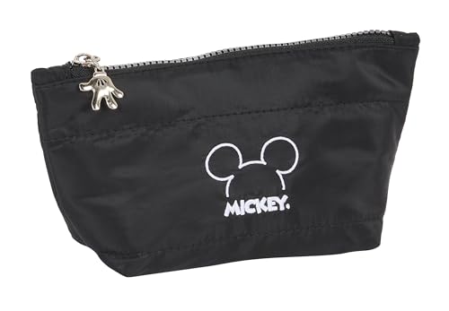 Safta Mickey Teen Mood Schultasche für Kinder mit Make-up-Tasche, ideal für Verschiedene Altersgruppen, bequem und vielseitig, Qualität und Widerstandsfähigkeit, 23 x 8 x 12 cm, Schwarz, Schwarz, von safta