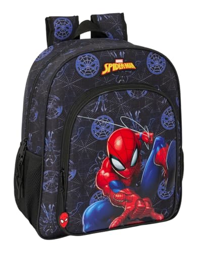 safta Spiderman Attack Schulrucksack für Kinder, anpassbar an den Kinderwagen, ideal für Kinder im Schulalter, bequem und vielseitig, Qualität und Widerstandsfähigkeit, 32 x 12 x 38 cm, Schwarz, M, safta Spiderman Attack Schulrucksack für Kinder, anpassbar an den Kinderwagen, ideal für Kinder im Schulalter, bequem und vielseitig, Qualität und Widerstandsfähigkeit, 32 x 12 x 38 cm, Schwarz, M, von safta