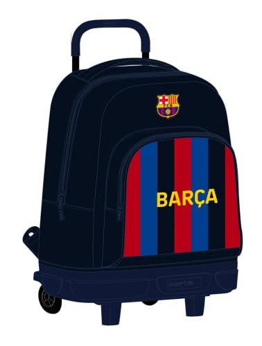 Safta Unisex Kinder F.C Großer Rucksack mit Rädern, kompakt, abnehmbar. Barcelona 1ª Ausrüstung 22/23, 330 x 220 x 450 mm, Marineblau und Granatrot von safta